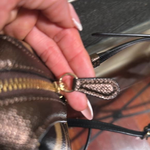 Coach dark brown monogram and leopard trim side Bennet tote or crossbody - Picture 8 of 12